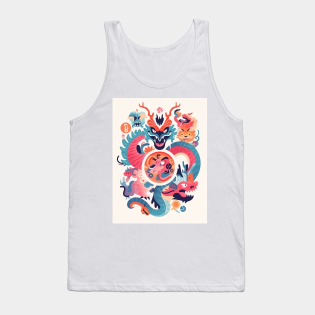 Majestic Dragon Pattern Design Tank Top by saveasART